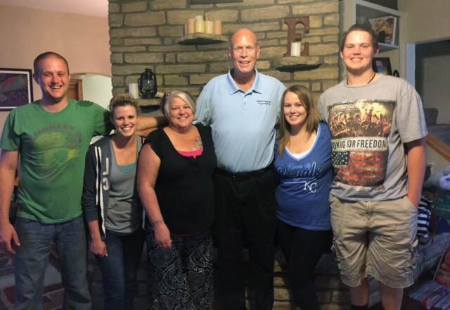 Jeff and Karen Biehler and their family, including two sons, two daughters, seven grandsons and one granddaughter. During Jeff’s cancer journey, he received financial help from the Elsie Brooks Memorial Cancer Fund in partnership with the Wild Bill Hickok Rodeo.