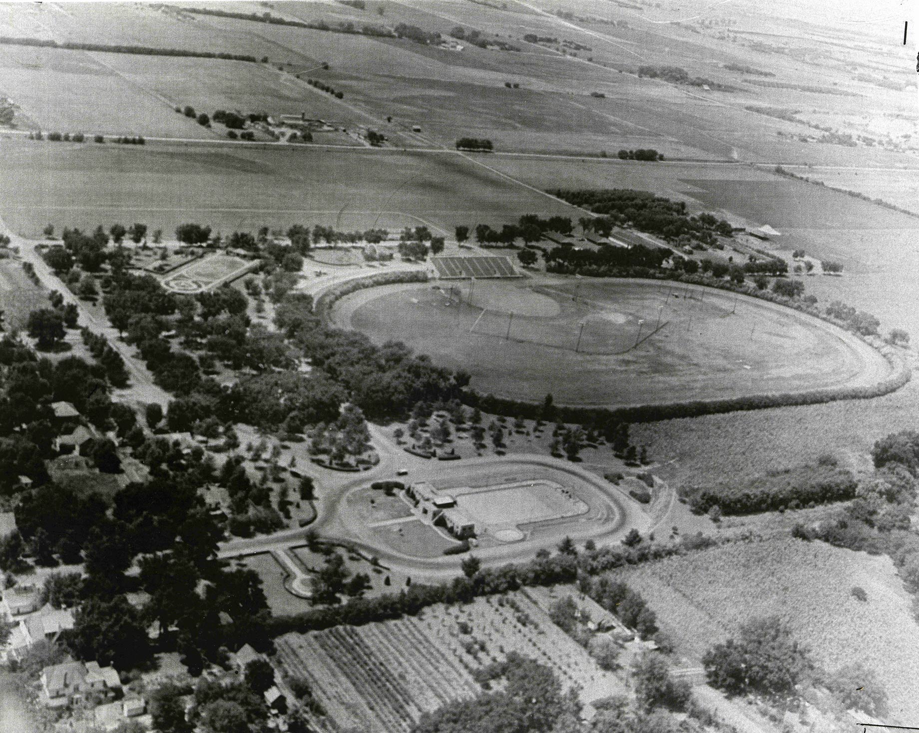 Aerial View of Eisenhower Park & Fairgrounds between the 1940s and 1960s